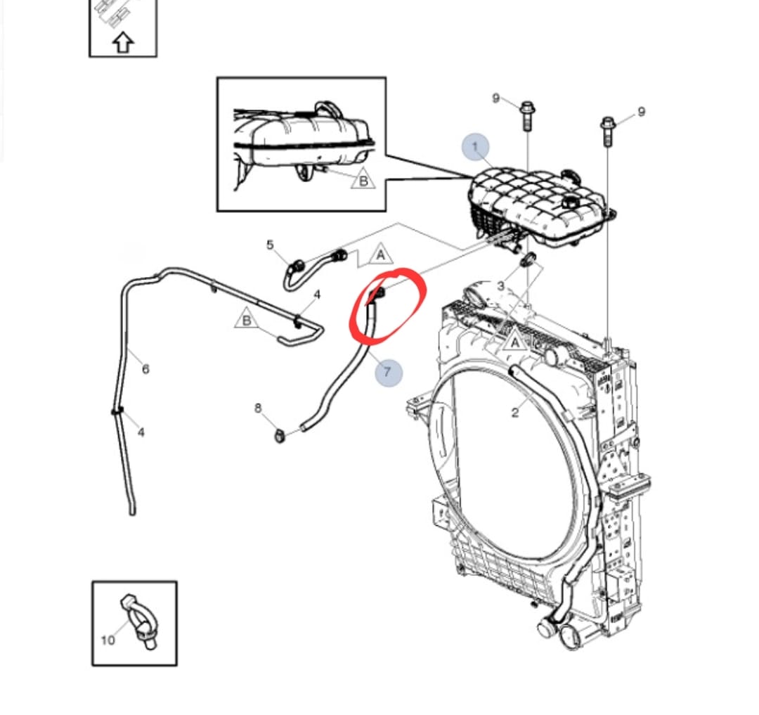 20805109 Acople Rápido Tubería de Refrigerante a Deposito de Expansión VOLVO FM